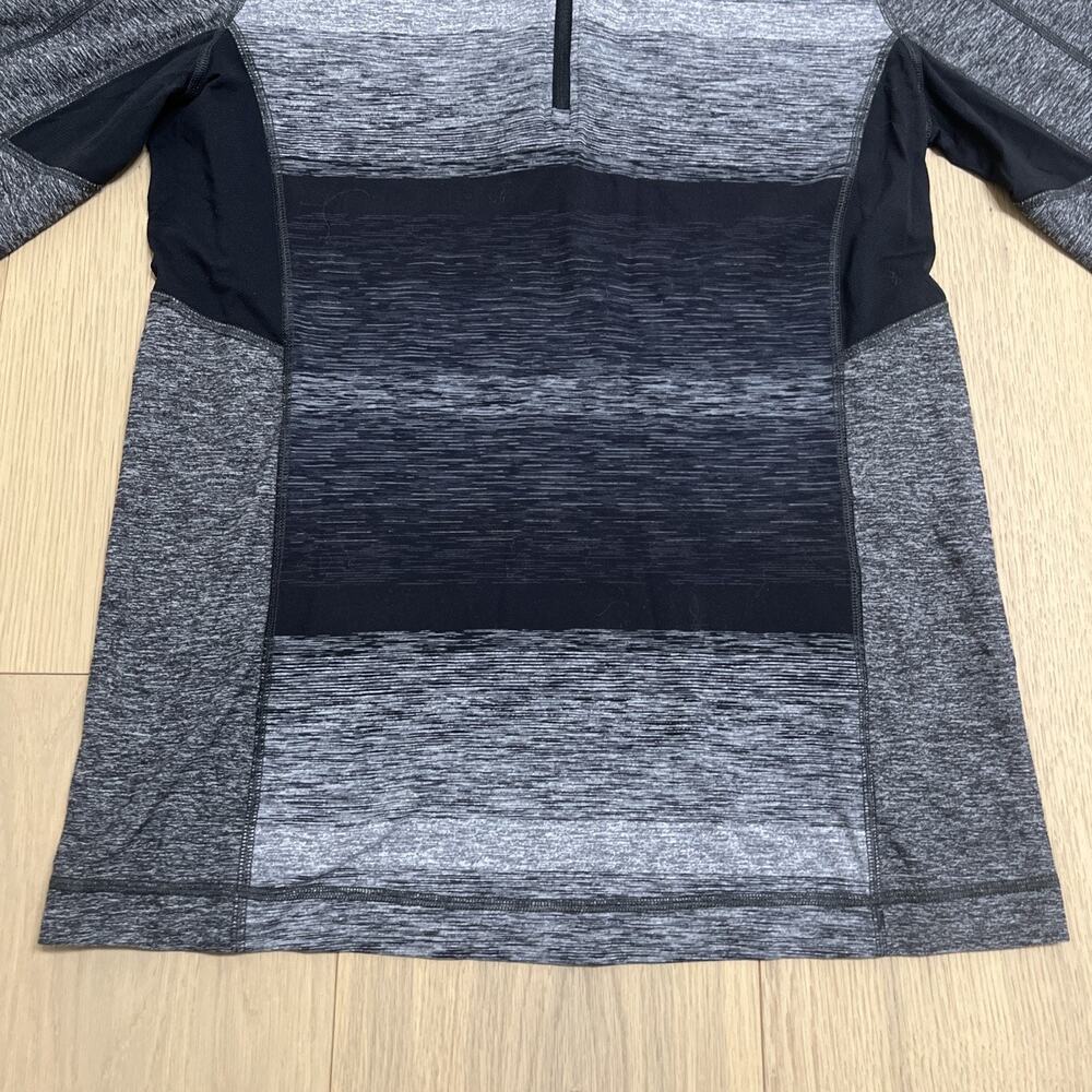 Lululemon Mens M Universal Stripe Black Soot Light White Core 1/2 Zip Pullover - Picture 3 of 10